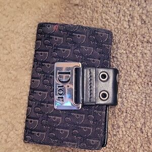 Dior Black Key and Card Holder with Textured Design